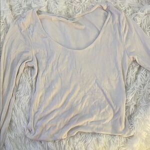 Cream Fitted Long Sleeve Blouse